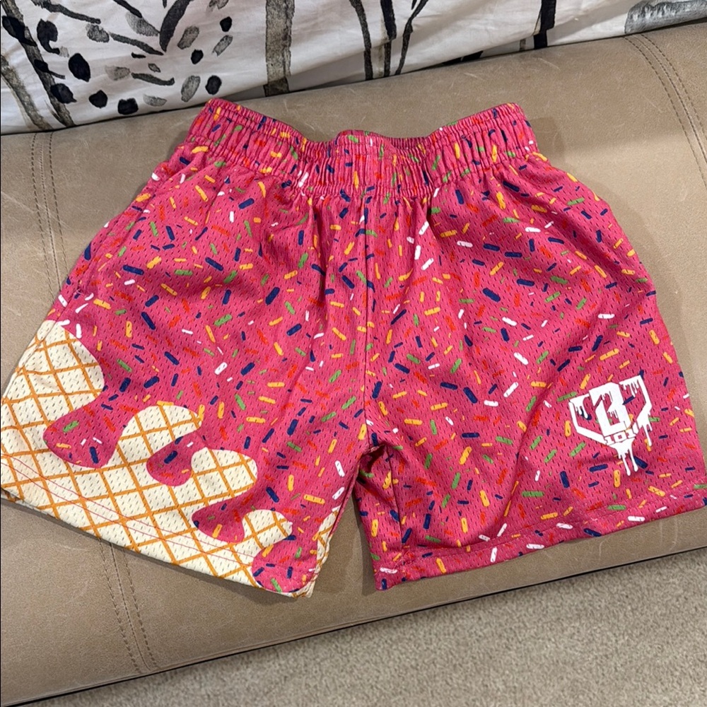 Baseball Lifestyle 101 Ice Cream Youth Shorts Strawberry